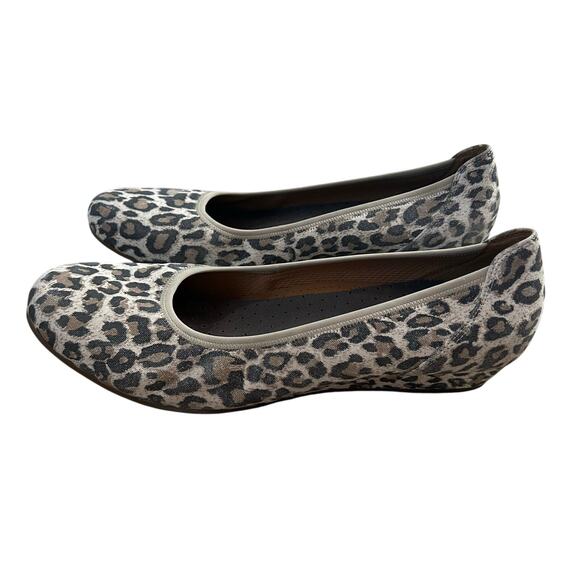 Gabor Animal Print Ballet Wedge Shoe Size 11W Comfort Leopard Workwear Casual - Picture 1 of 7